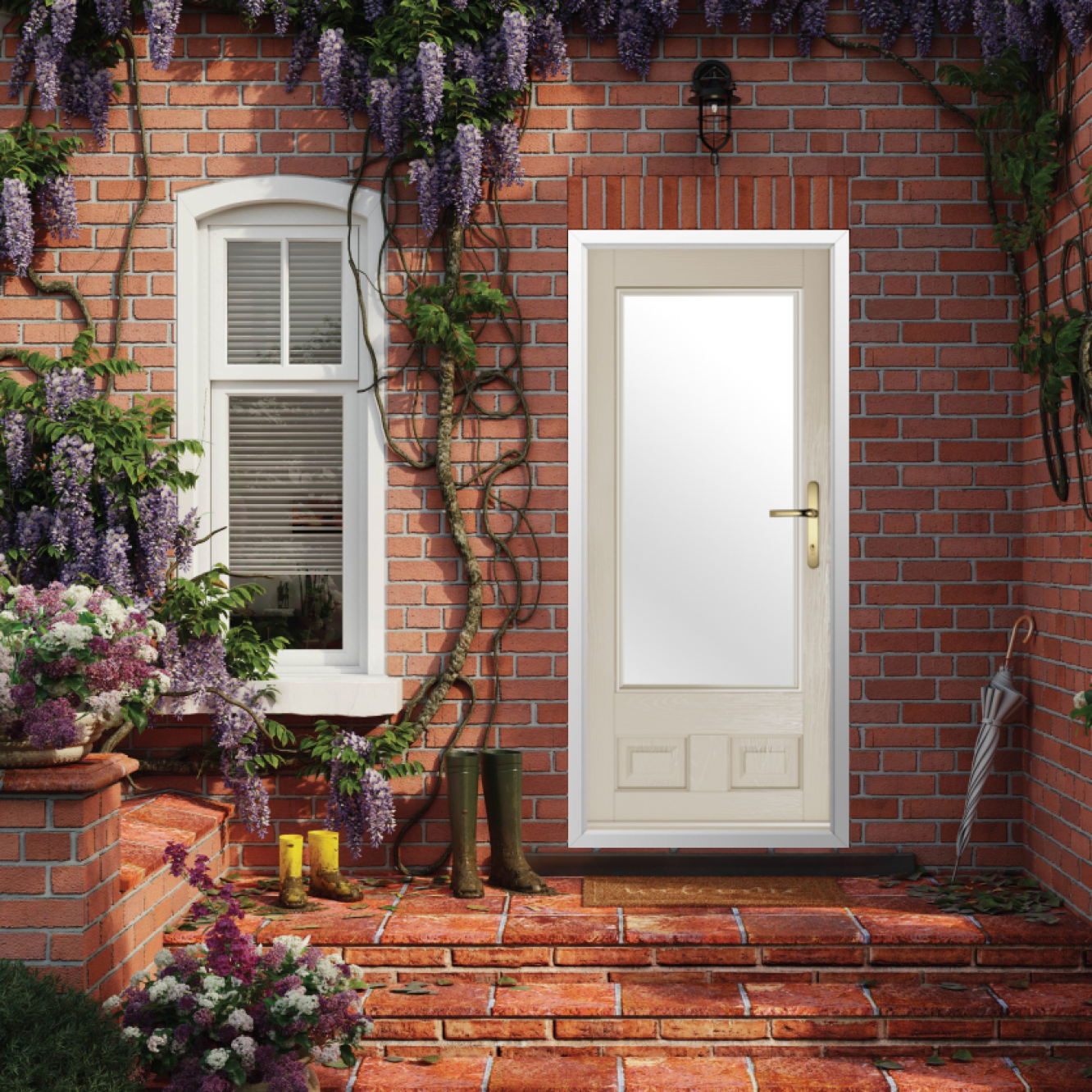 Solidor Alnwick Composite Traditional Door In Cream Image