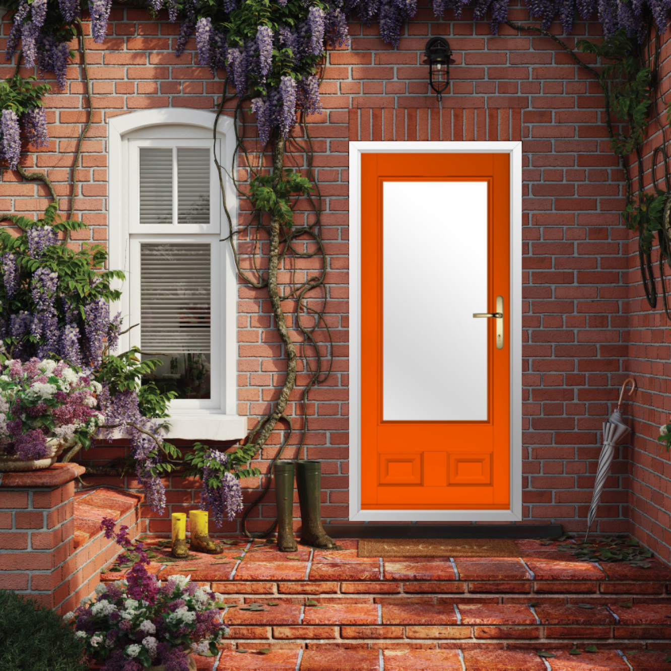 Solidor Alnwick Composite Traditional Door In Tangerine Image