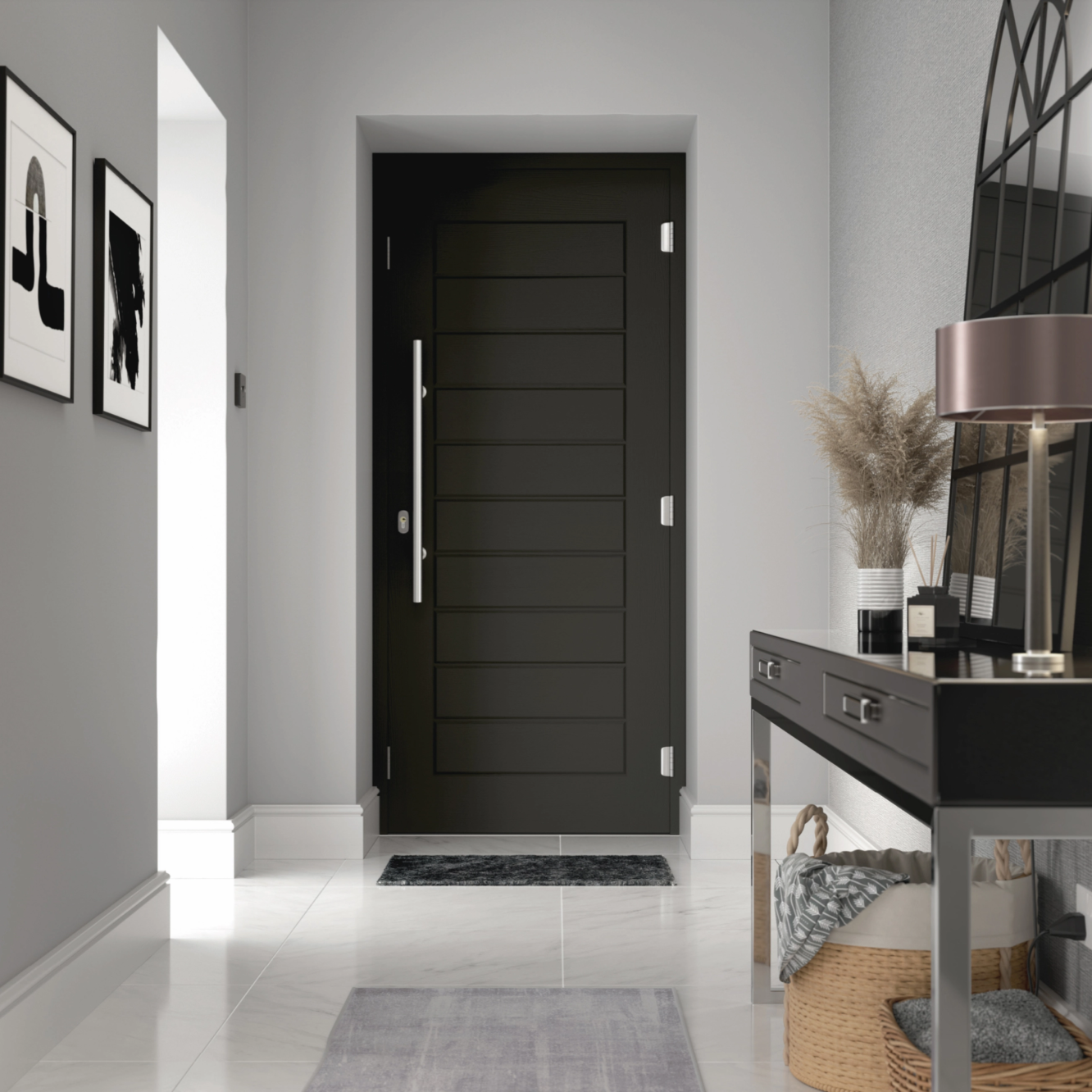 Solidor Rimini Composite Contemporary Door In Schwarz Braun Image