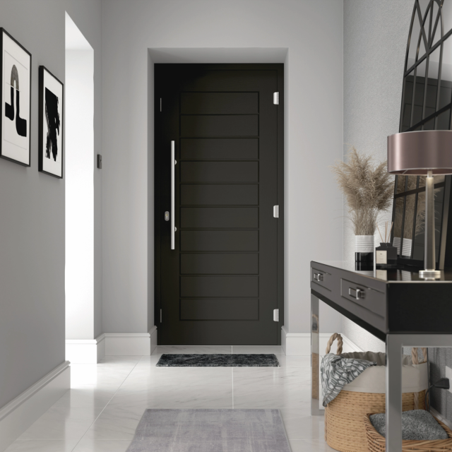 Solidor Rimini Composite Contemporary Door In Schwarz Braun Thumbnail