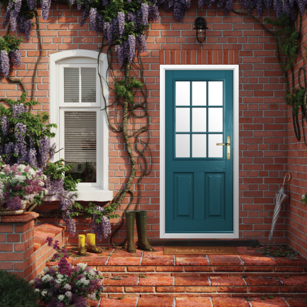 Solidor Beeston GB Composite Traditional Door In Peacock Blue