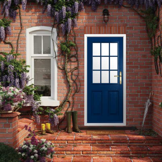 Solidor Beeston GB Composite Traditional Door In Blue Thumbnail