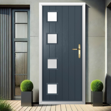 Solidor Milano Composite Contemporary Door In Anthracite Grey