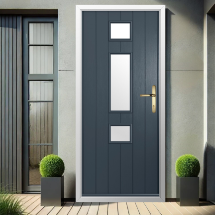 Solidor Genoa Composite Contemporary Door In Anthracite Grey