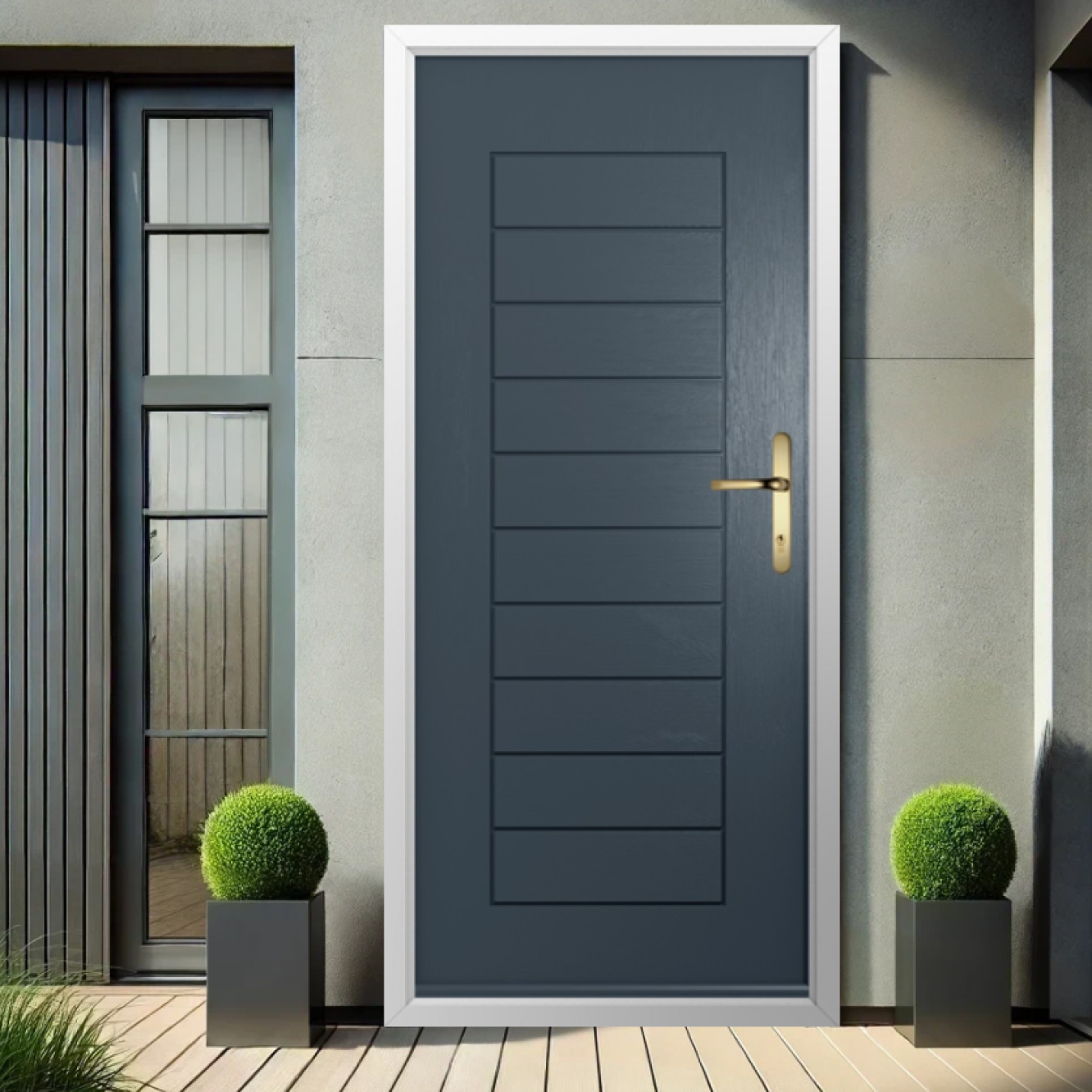 Solidor Palermo Solid Composite Contemporary Door In Anthracite Grey Image