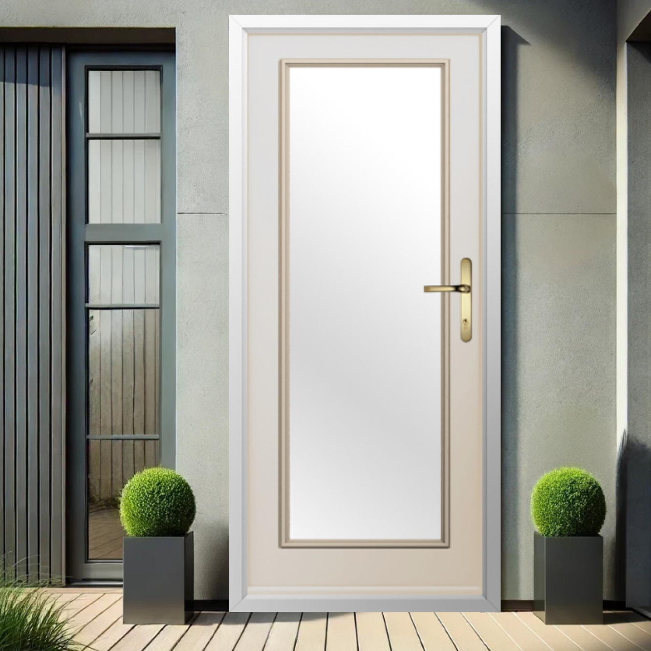 Solidor Palermo Full Glazed Composite Contemporary Door In Cream Image