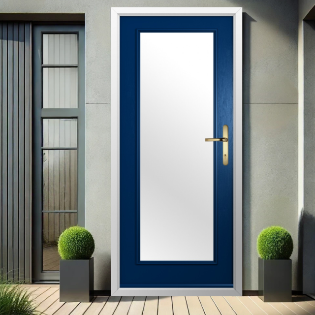 Solidor Palermo Full Glazed Composite Contemporary Door In Blue Thumbnail