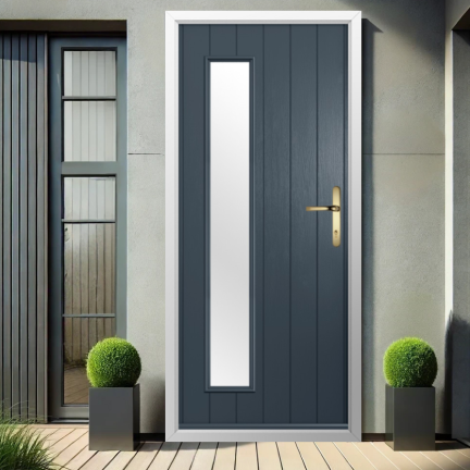 Solidor Brescia Composite Contemporary Door In Anthracite Grey