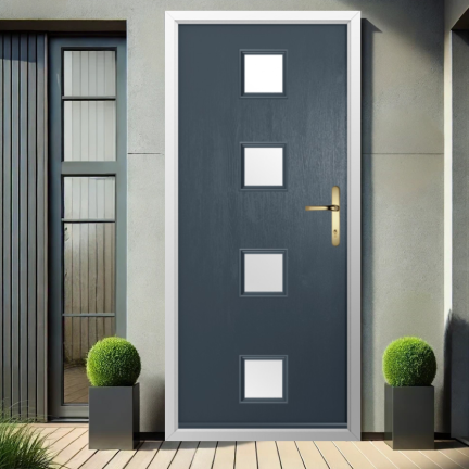 Solidor Parma Composite Contemporary Door In Anthracite Grey