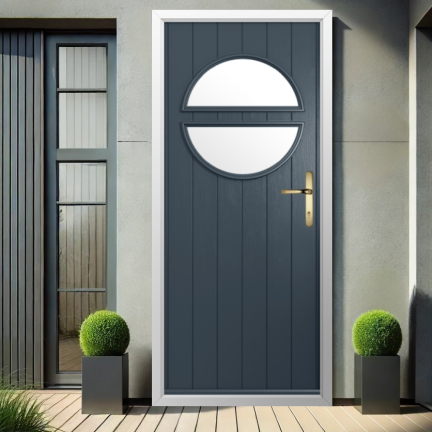 Solidor Pisa Composite Contemporary Door In Anthracite Grey