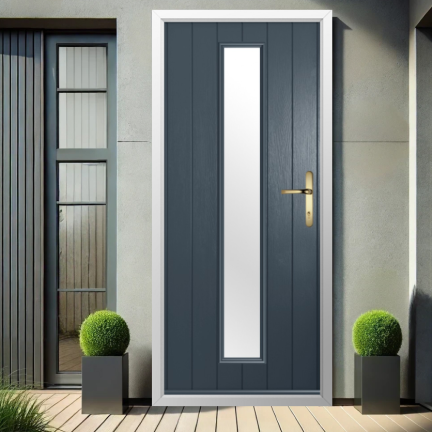 Solidor Amalfi Composite Contemporary Door In Anthracite Grey