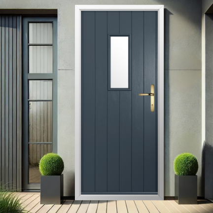 Solidor Ancona Composite Contemporary Door In Anthracite Grey