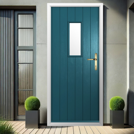 Solidor Ancona Composite Contemporary Door In Peacock Blue