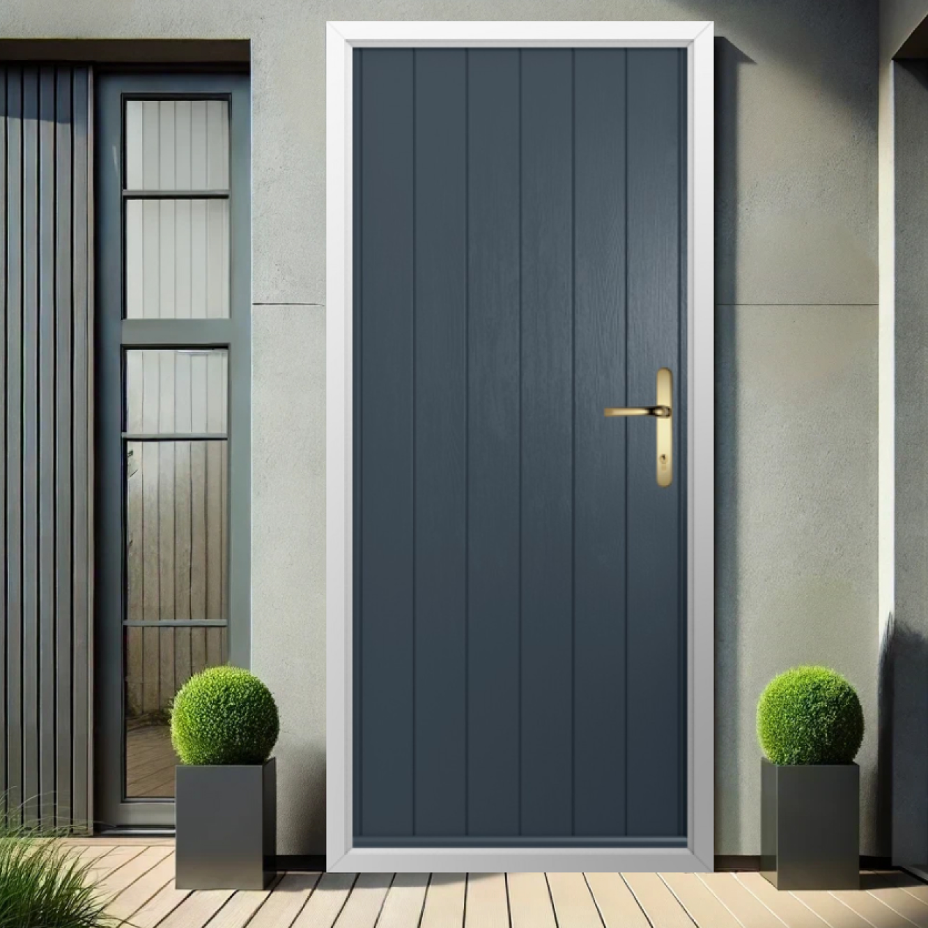 Solidor Ancona Solid Composite Contemporary Door In Anthracite Grey Image
