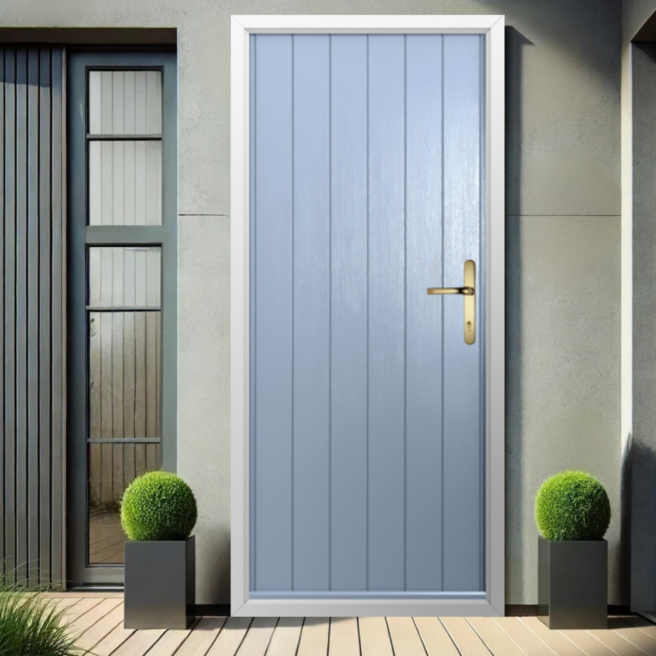 Solidor Ancona Solid Composite Contemporary Door In Duck Egg Blue Image