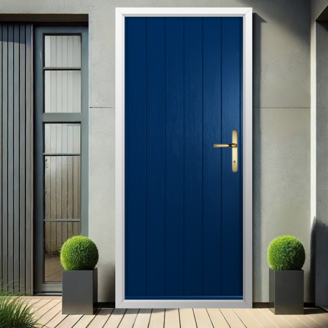 Solidor Ancona Solid Composite Contemporary Door In Blue Thumbnail