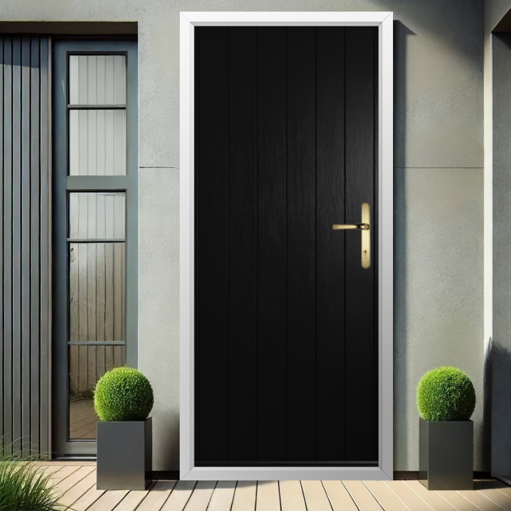 Solidor Ancona Solid Composite Contemporary Door In Black Large
                        Image