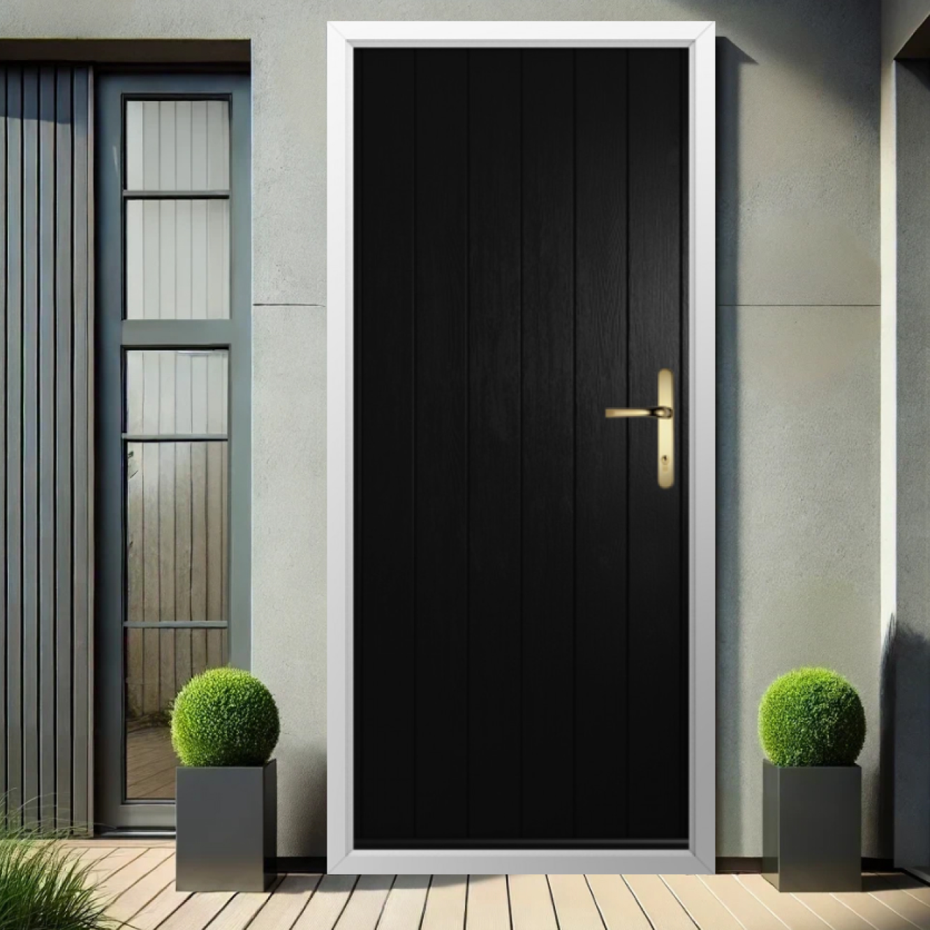 Solidor Ancona Solid Composite Contemporary Door In Black Image