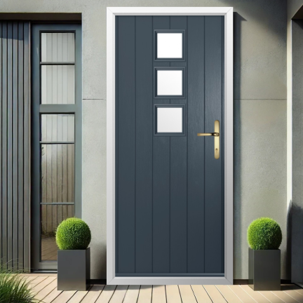 Solidor Naples Composite Contemporary Door In Anthracite Grey