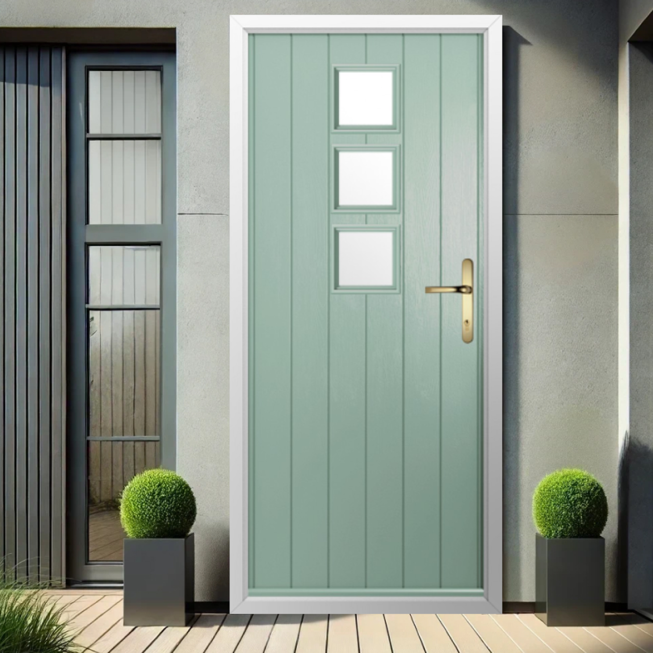 Solidor Naples Composite Contemporary Door In Chartwell Green Image