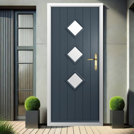 Solidor Roma Composite Contemporary Door In Anthracite Grey