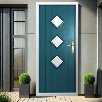 Solidor Roma Composite Contemporary Door In Peacock Blue