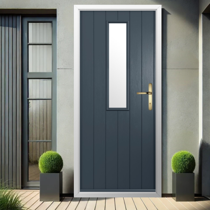 Solidor Turin Composite Contemporary Door In Anthracite Grey