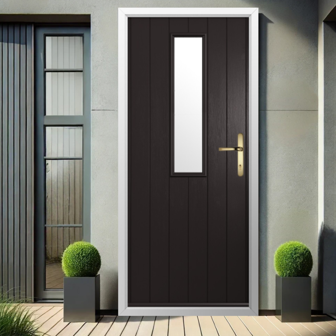 Solidor Turin Composite Contemporary Door In Schwarz Braun Image