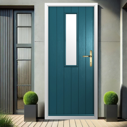Solidor Turin Composite Contemporary Door In Peacock Blue