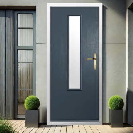 Solidor Monza Composite Contemporary Door In Anthracite Grey