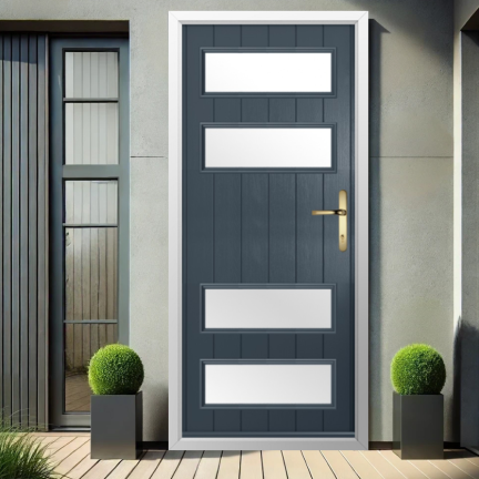 Solidor Sorrento Composite Contemporary Door In Anthracite Grey