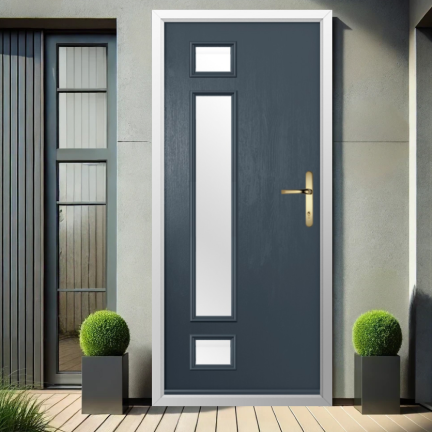 Solidor Rimini Composite Contemporary Door In Anthracite Grey