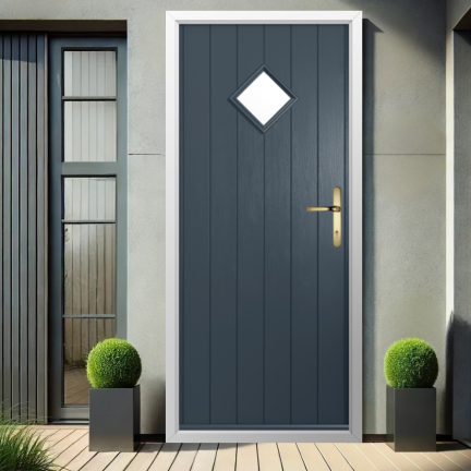 Solidor Bologna Composite Contemporary Door In Anthracite Grey