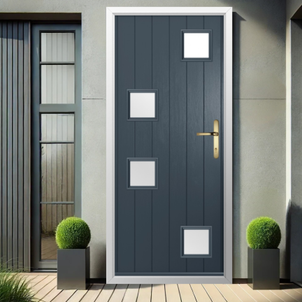 Solidor Modena Composite Contemporary Door In Anthracite Grey