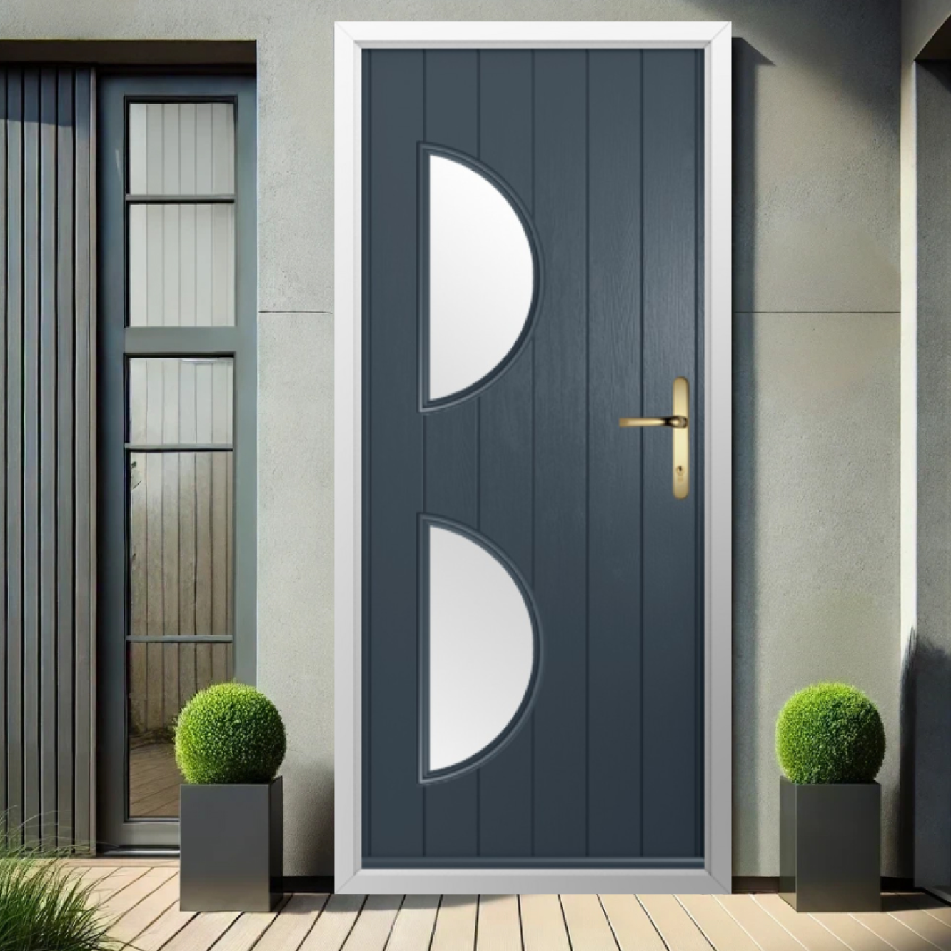 Solidor Siena Composite Contemporary Door In Anthracite Grey Image