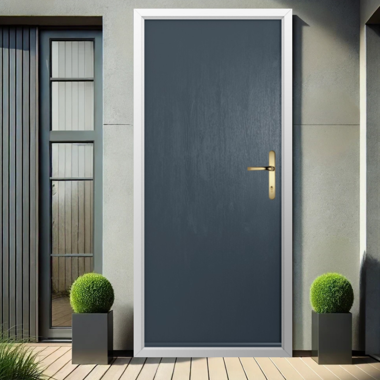 Solidor Verona Solid Composite Contemporary Door In Anthracite Grey Image