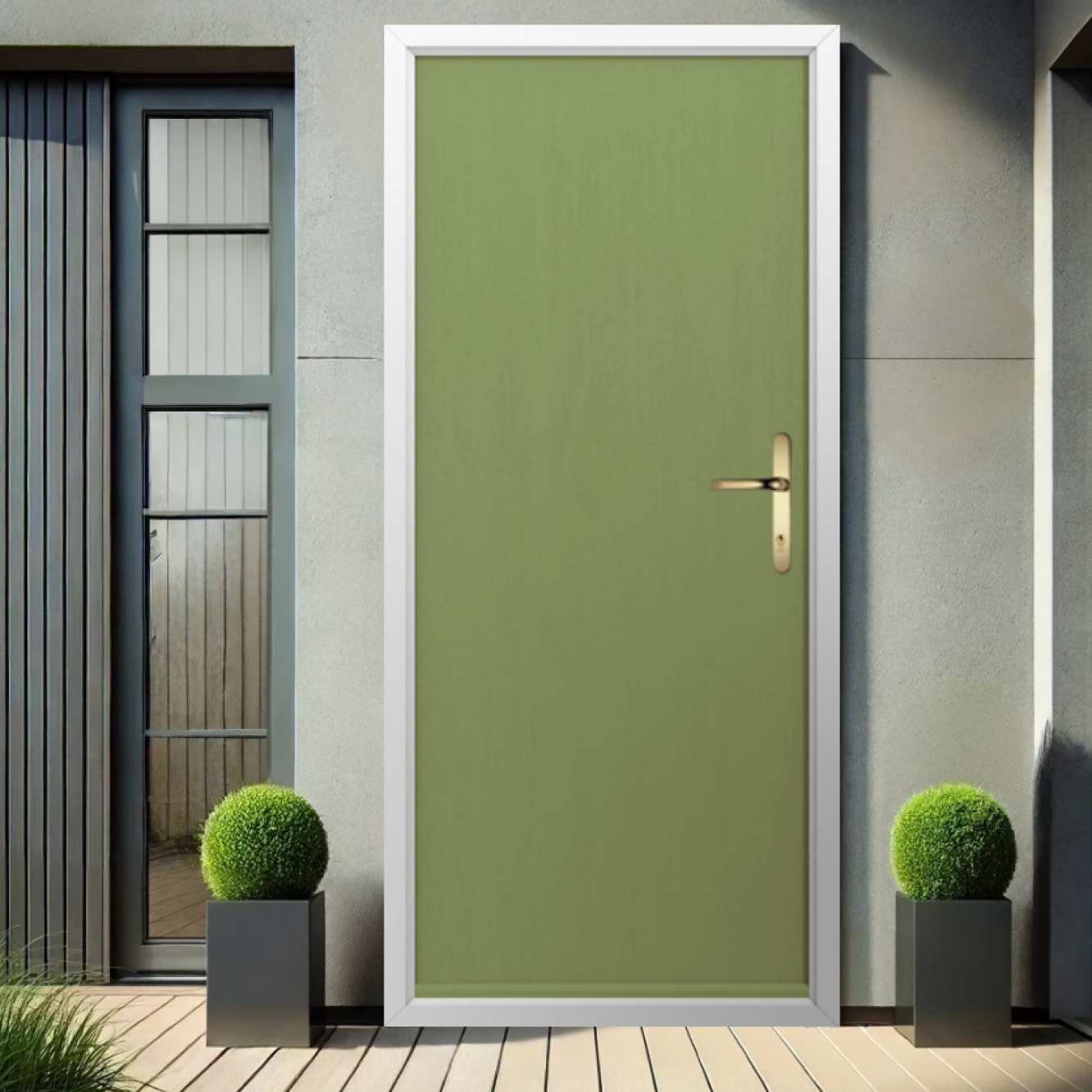 Solidor Verona Solid Composite Contemporary Door In Forest Green Image