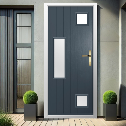 Solidor Messina Composite Contemporary Door In Anthracite Grey