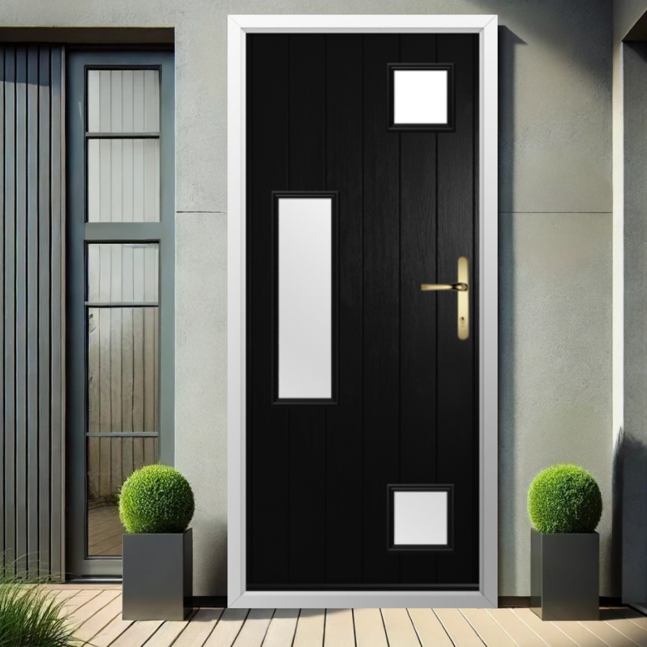 Solidor Messina Composite Contemporary Door In Black Image