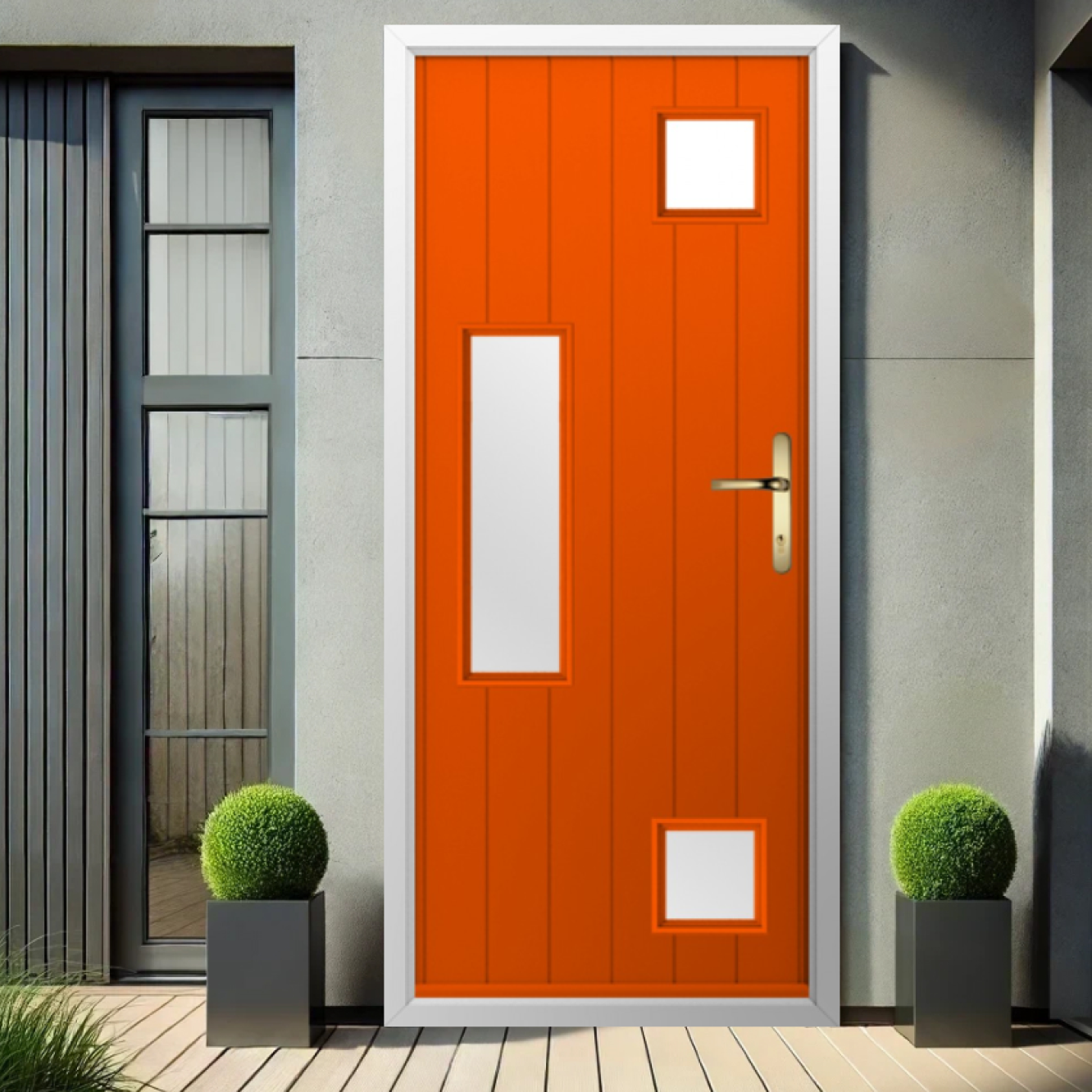 Solidor Messina Composite Contemporary Door In Tangerine Image