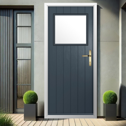 Solidor Trieste Composite Contemporary Door In Anthracite Grey