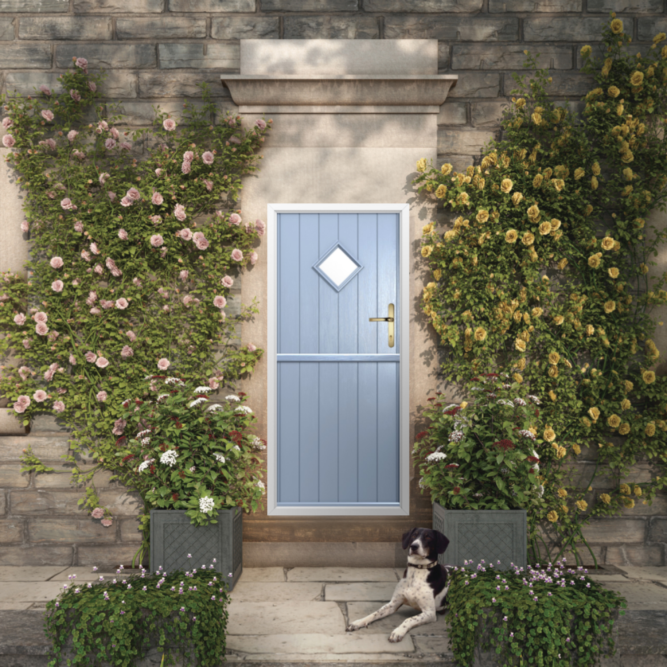 Solidor Flint 1 Composite Stable Door In Duck Egg Blue Image