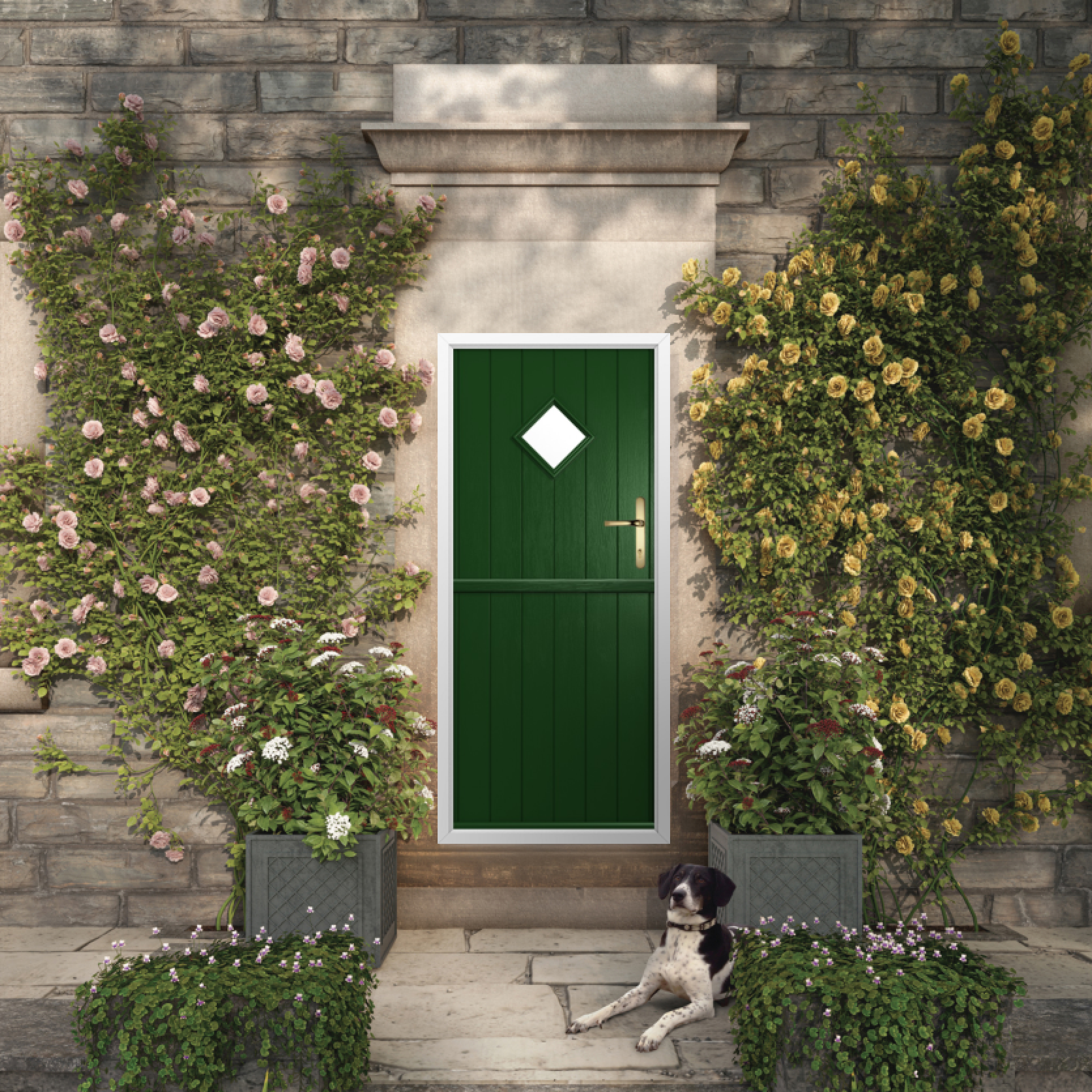 Solidor Flint 1 Composite Stable Door In Green Large
                        Image