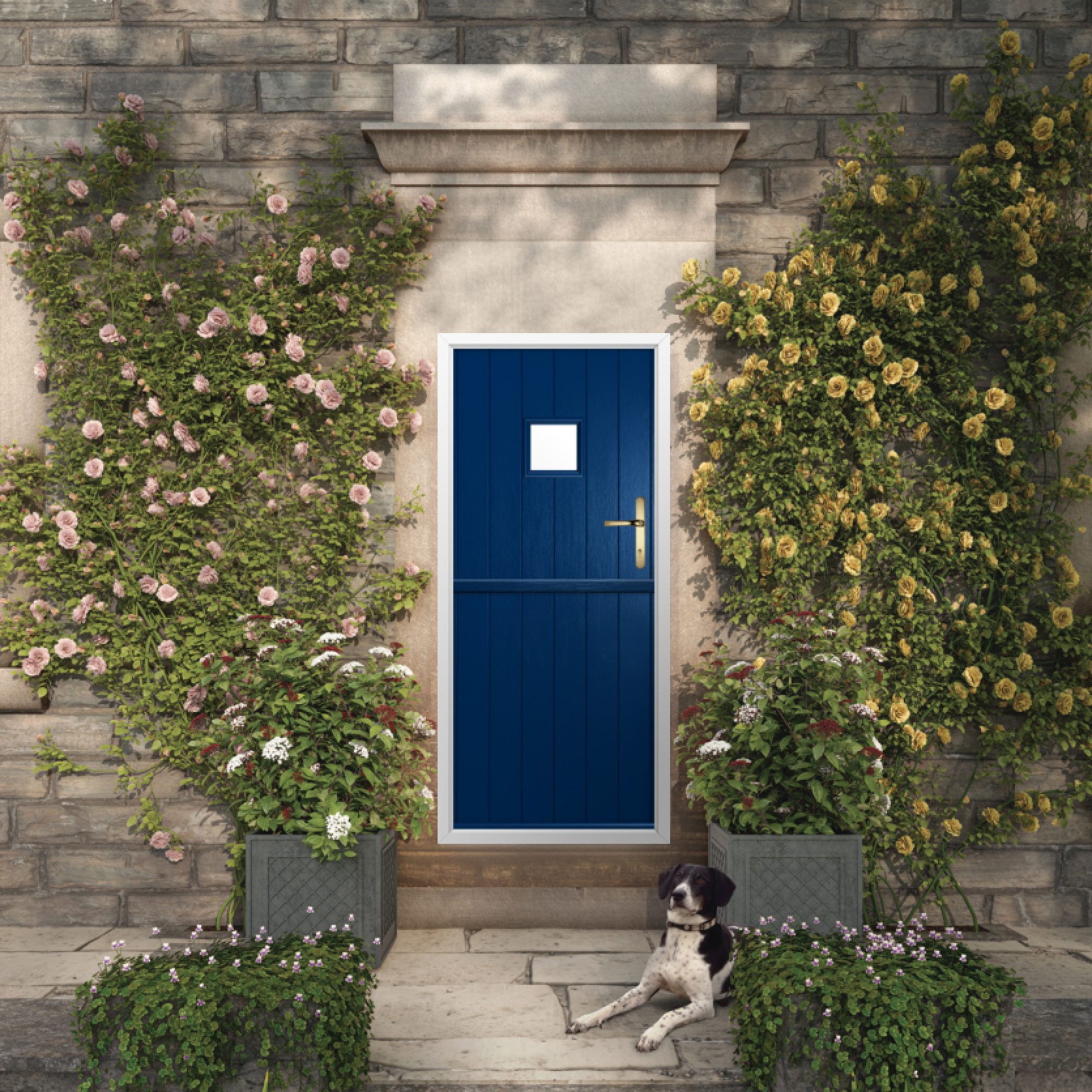 Solidor Flint Square Composite Stable Door In Blue Large
                        Image