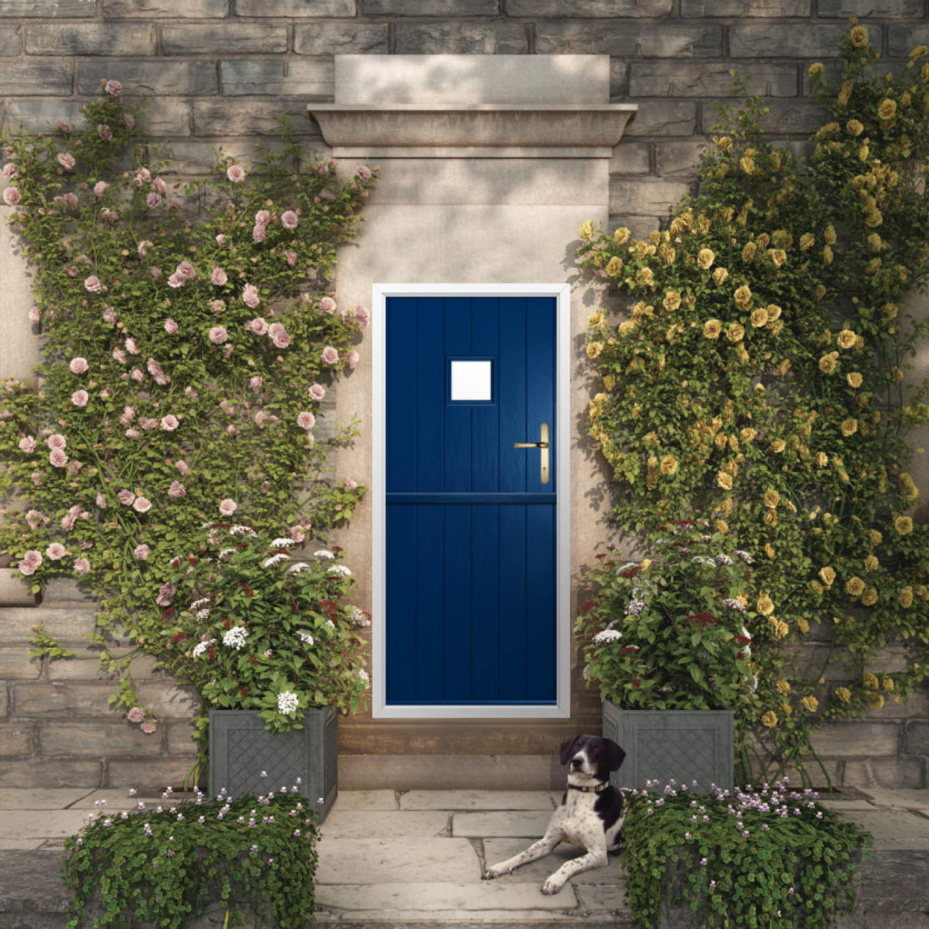 Solidor Flint Square Composite Stable Door In Blue Image