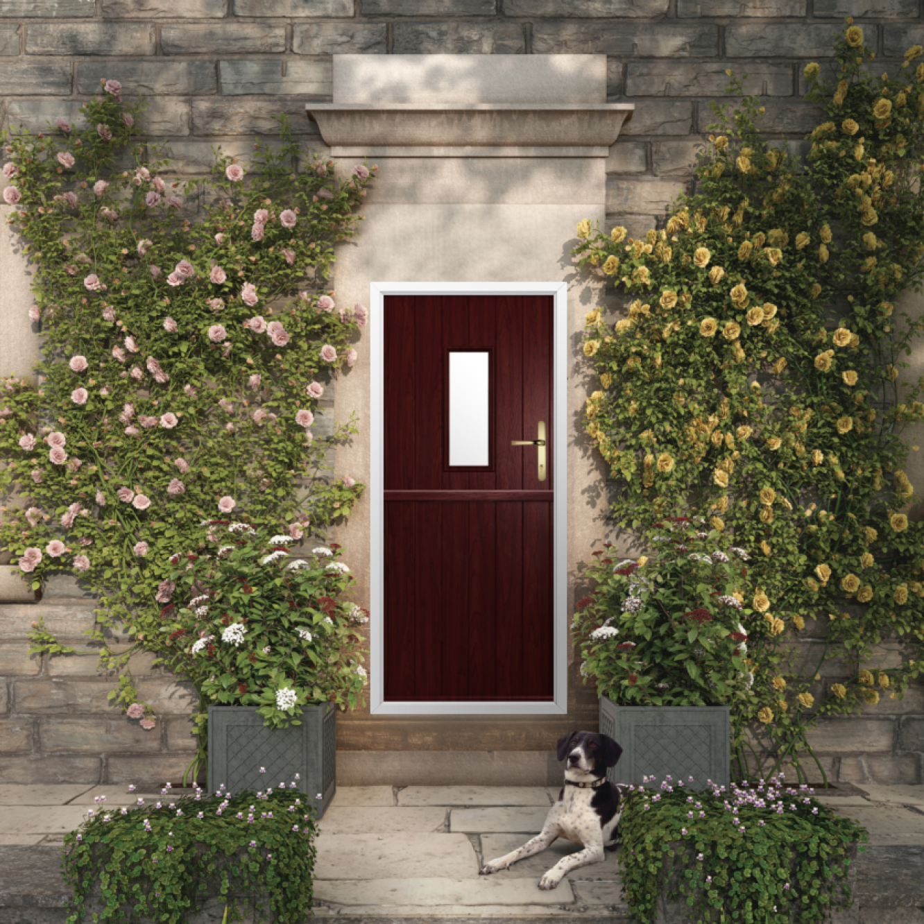 Solidor Flint 2 Composite Stable Door In Rosewood Image