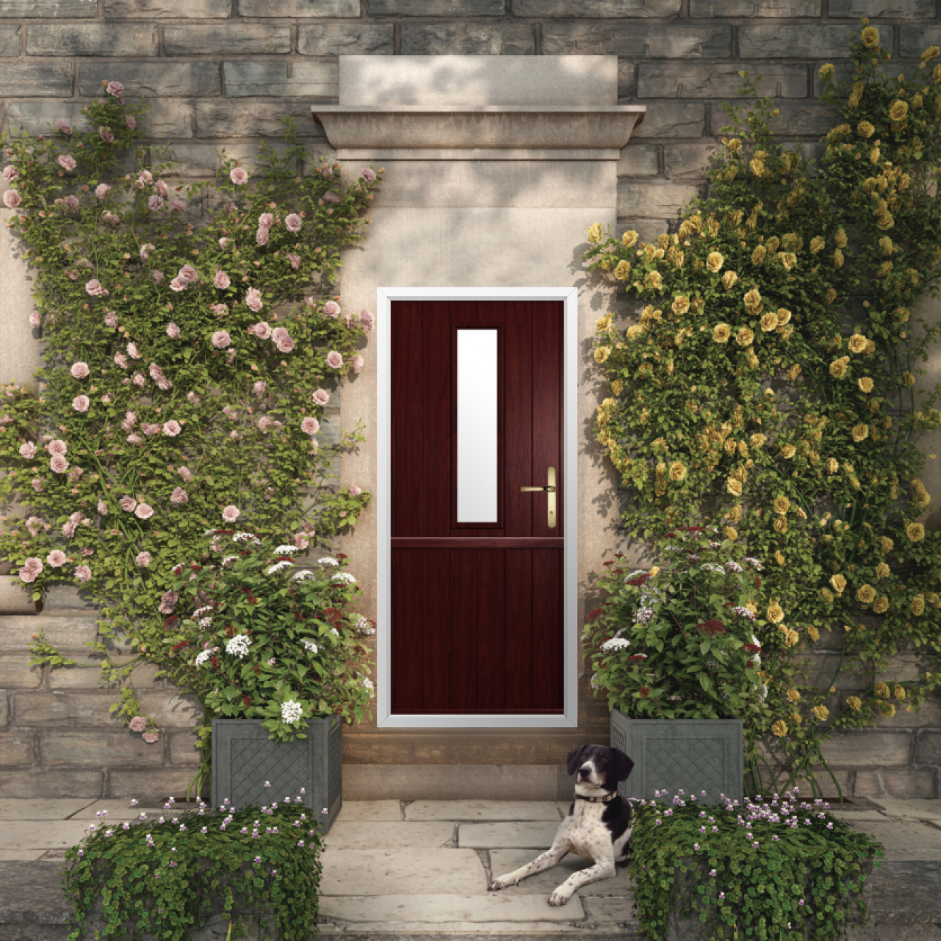 Solidor Flint 4 Composite Stable Door In Rosewood Image