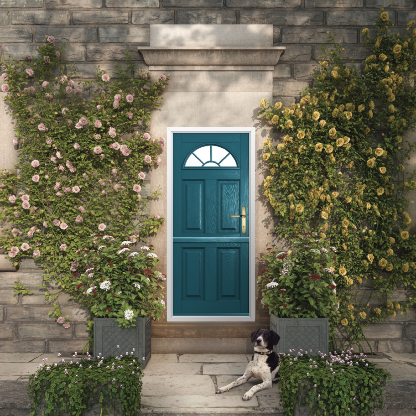 Solidor Conway 1 GB Composite Stable Door In Peacock Blue Image