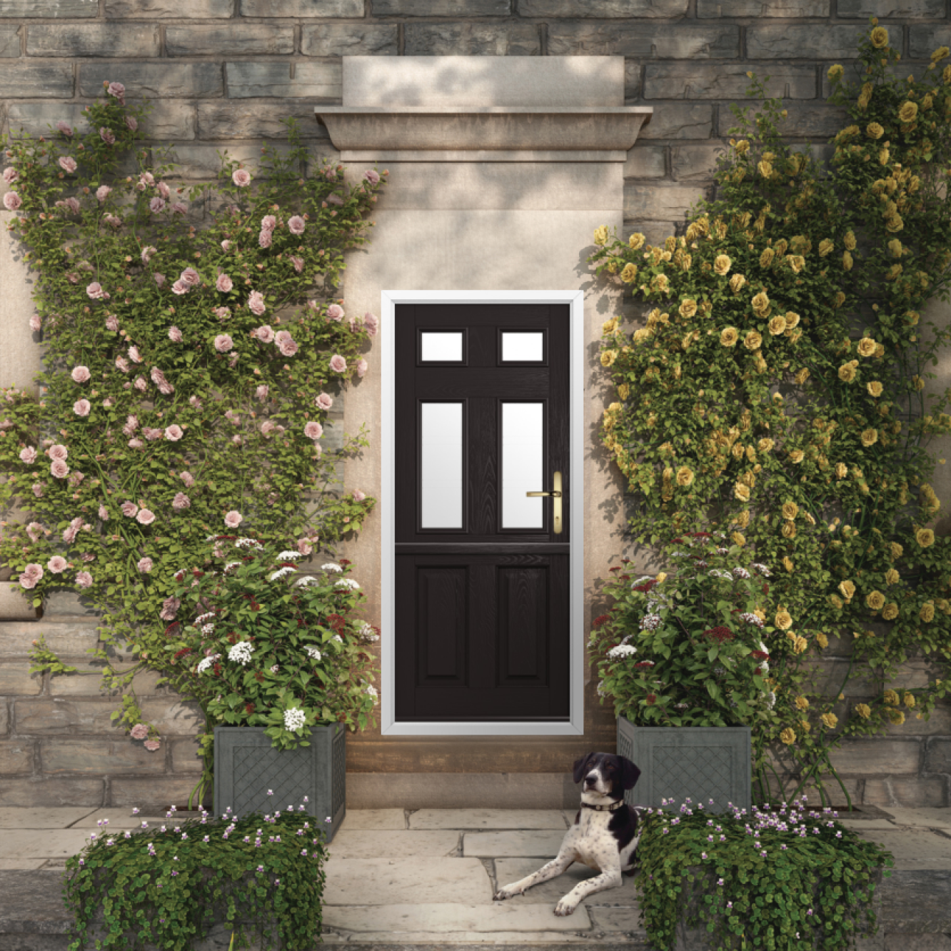 Solidor Tenby 4 Composite Stable Door In Schwarz Braun Image