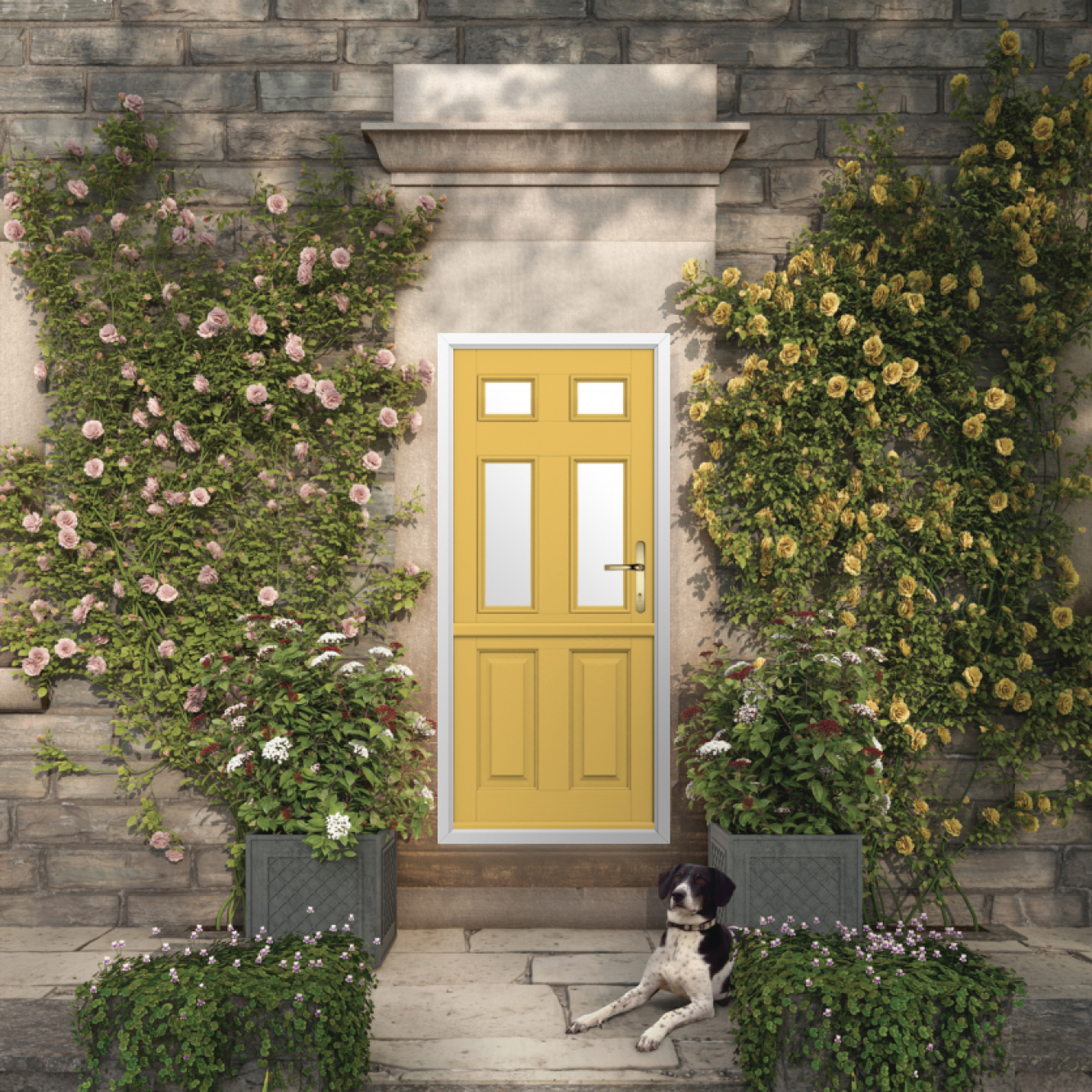 Solidor Tenby 4 Composite Stable Door In Buttercup Yellow Image